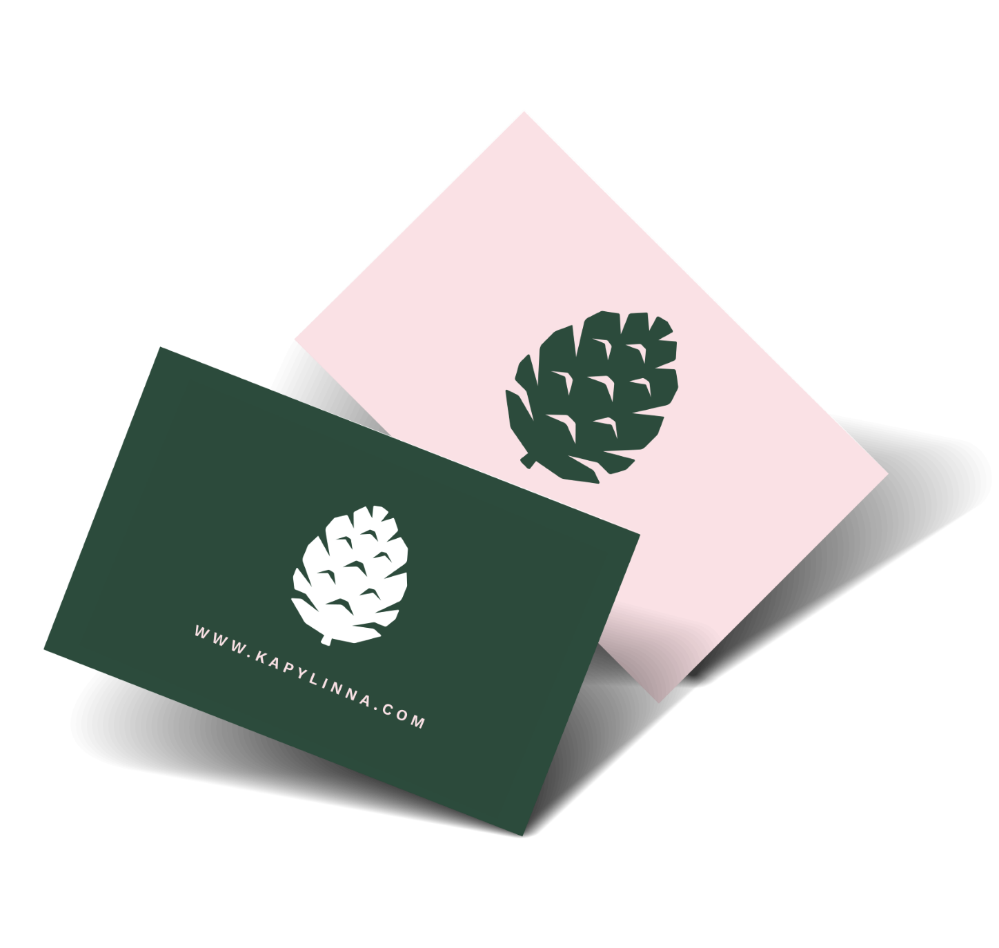 Portfoliokuva logosuunnittelusta, jossa käpy.