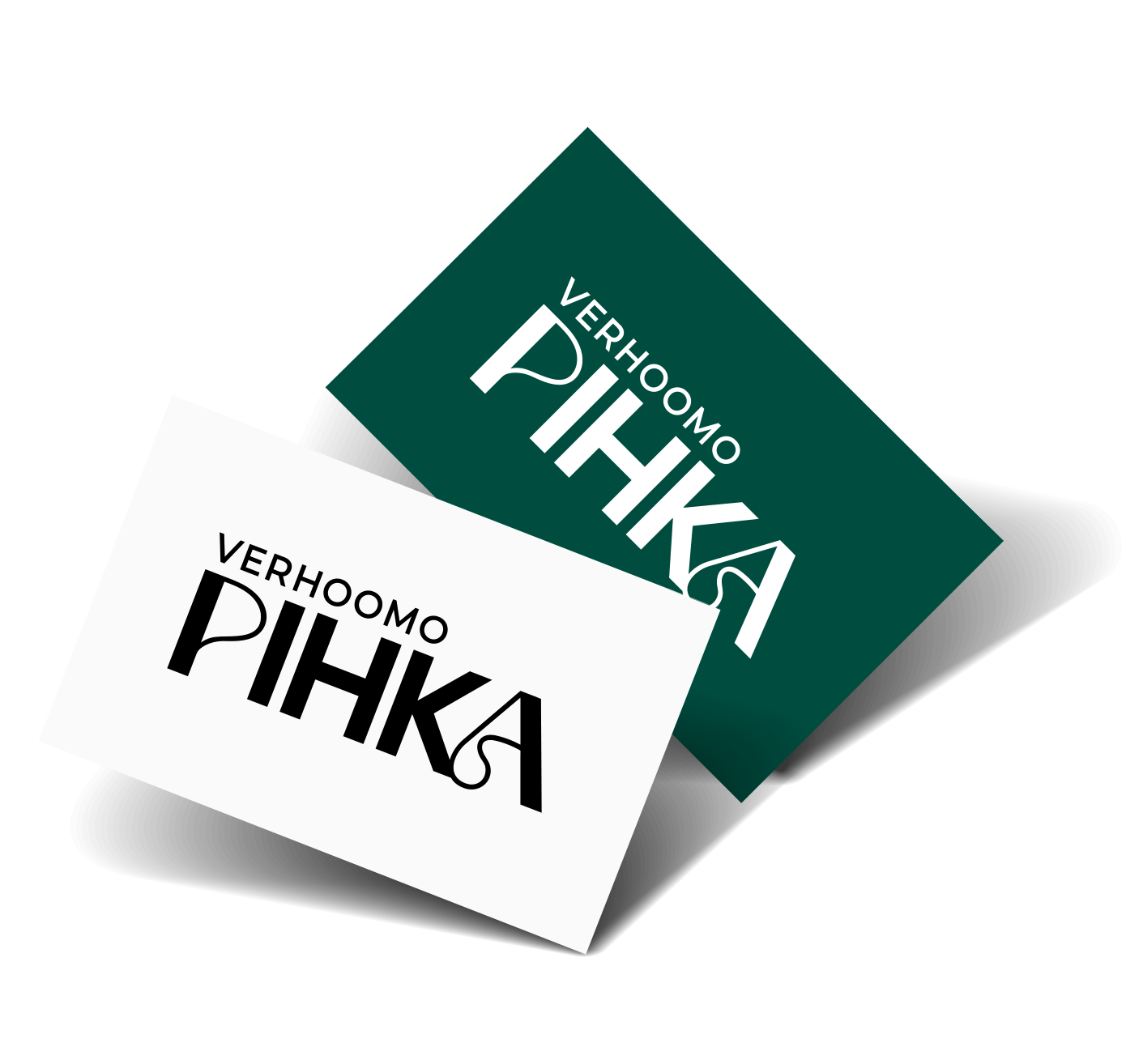 Portfoliokuva logosuunnittelusta, jossa lukee tyylitellysti "Verhoomo Pihka".