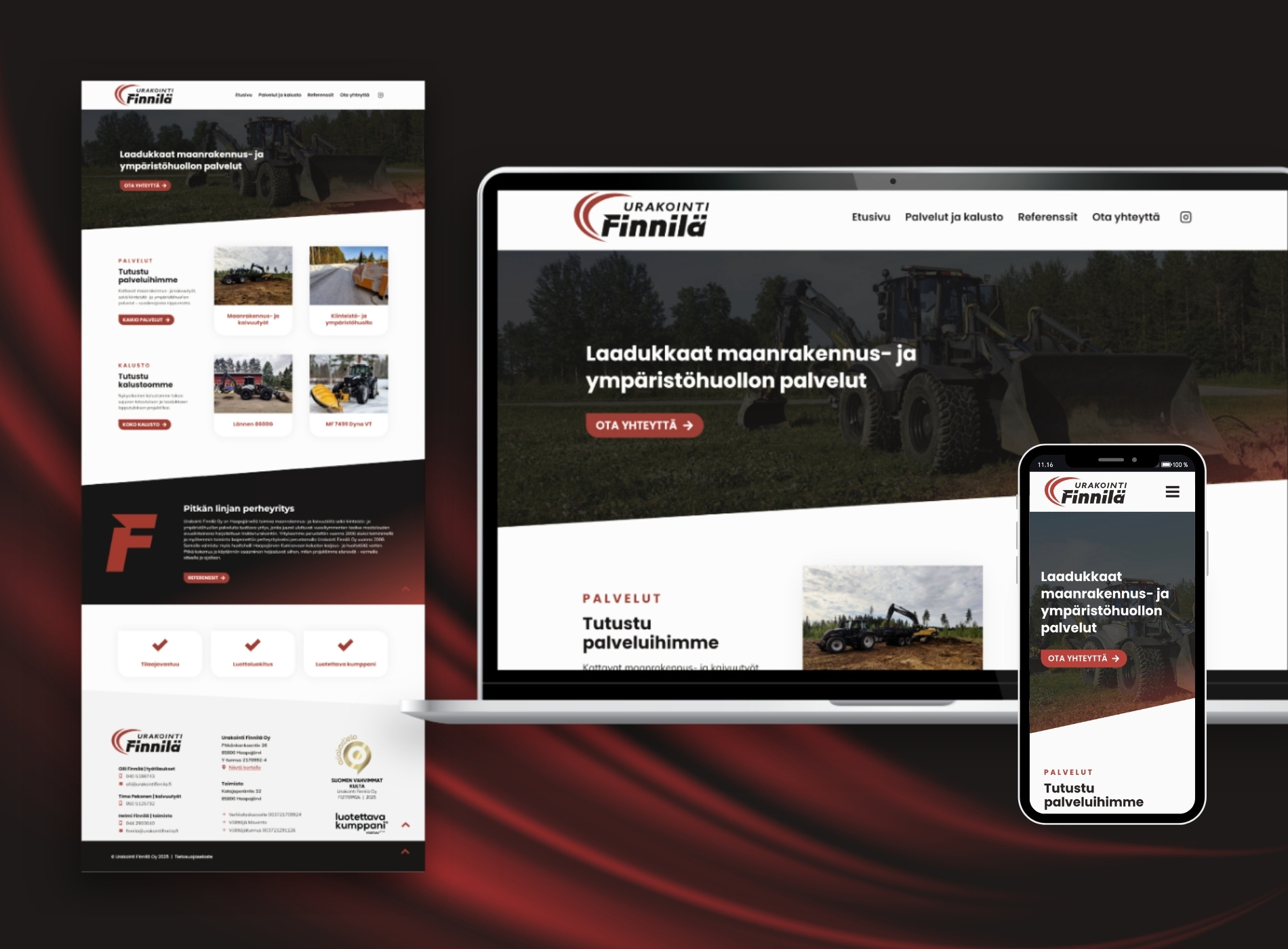 WordPress-kotisivut urakointifirmalle.